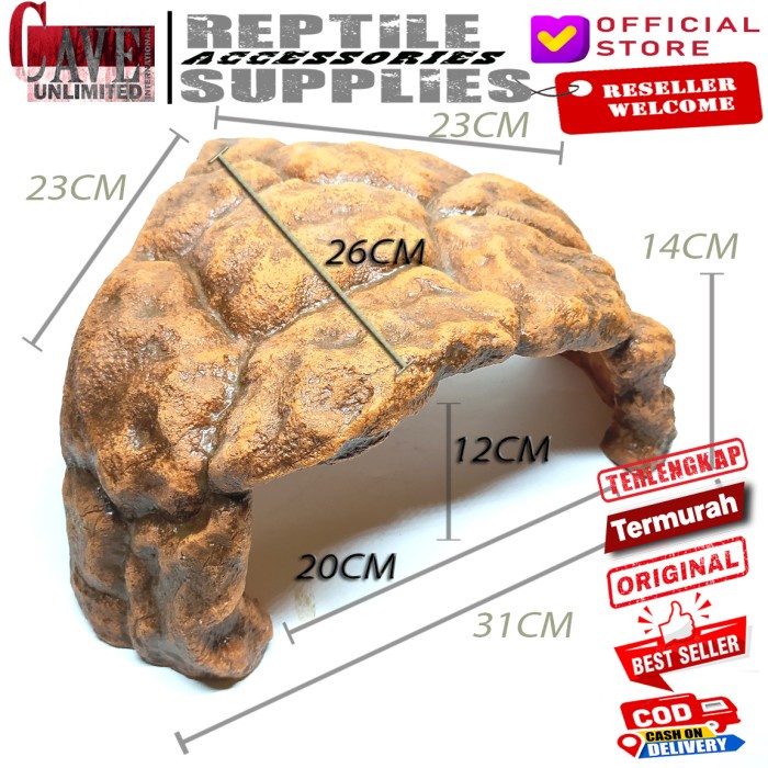 Pet- HIDING CAVE XL JUMBO GOA SEMBUNYI TORTOISE SULCATA PARDALIS KURA KURA DARAT IGUANA ULAR