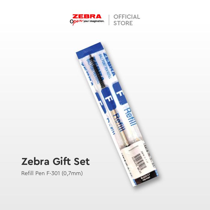 

TERLARIS Paket Ballpoint Zebra F-301, Refill F-301 - Bisa di grafir nama Hitam Tinta