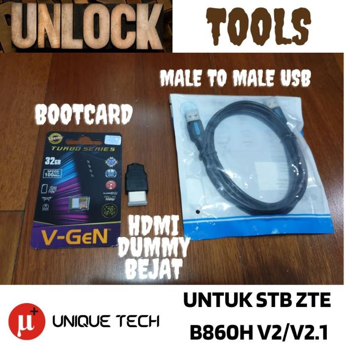 NEW UNLOCK TOOL STB ZTE V2 V2.1 BEJAT HDMI DUMMY BOOTCARD MALE TO MALE USB