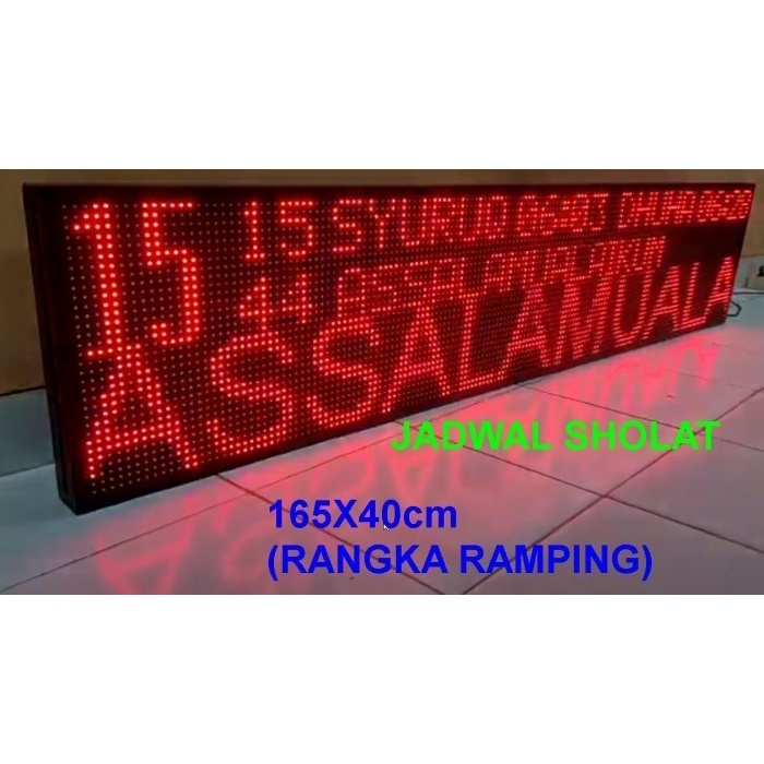 Jadwal sholat running text 230x85cm Led Running Text abadi wifi plus tartil