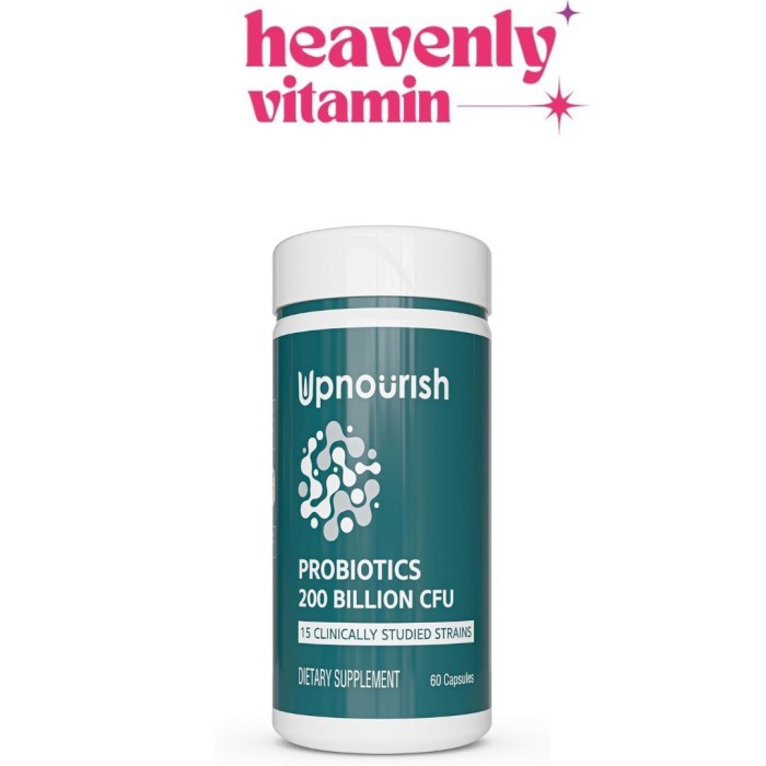 Upnourish Probiotics 200 Billion Cfus - 60 Vegan Capsules