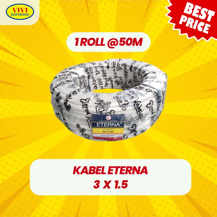 Kabel Listrik Eterna 3 x 1,5 ROLL (50 METER)
