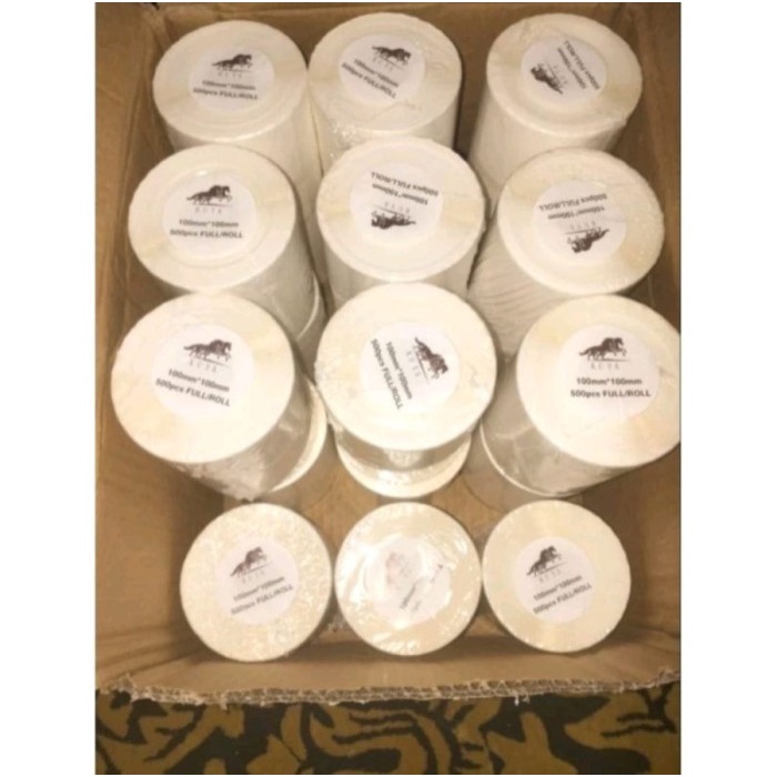 

(GRAB/GOJEK) THERMAL LABEL STICKER ROLL KERTAS BARCODE PREMIUM 100X150 MM 500LEMBAR PREMIUM (1DUS)