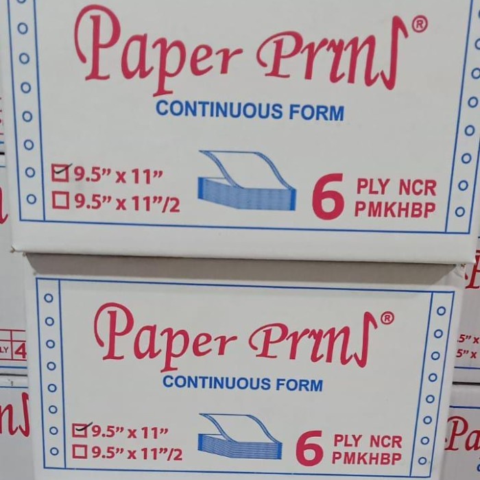 

Continuous Form 6 Ply Warna 9.5 x 11 Paper Prints