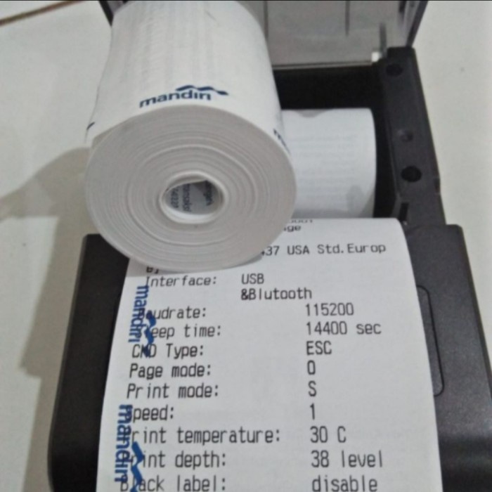 

Kertas struk edc logo bank mandiri ukuran 58x40mm paket 100 roll