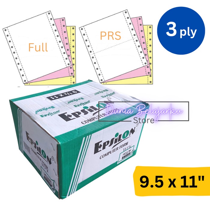 

Kertas Faktur Epsilon Continous Form 3 Ply Full / Potong / Porporasi