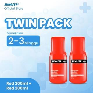 Terlaris Minosep RED Obat Kumur Antiseptik 200ml 2 botol TWIN PACK Chlorhexidine 0,2% Sakit Gigi