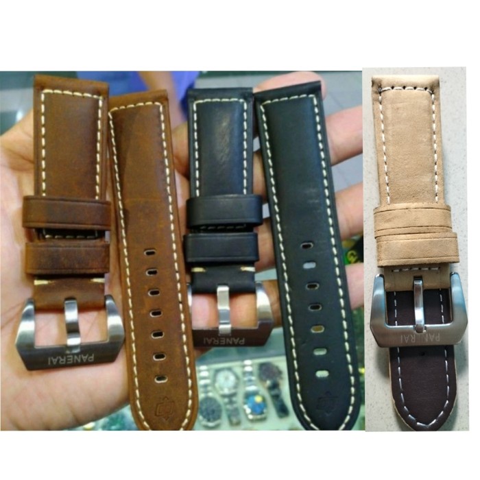 PASTI MURAH STRAP TALI KULIT JAM TANGAN PANERAI LUMINOR UKURAN 24MM ORIGINAL
