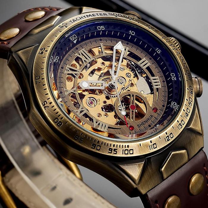 ORIGINAL.. FN-043 FNGEEN AUTOMATIC JAM TANGAN PRIA MECHANICAL WATERPROOF CASUAL OTOMATIS KACA