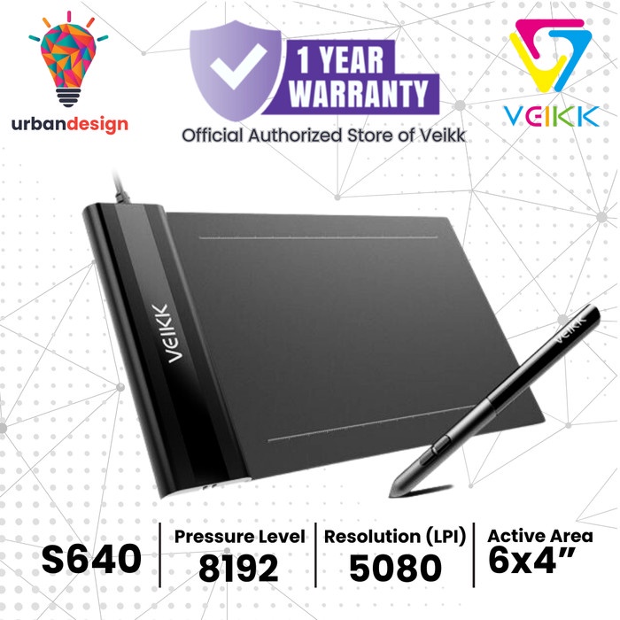 Veikk S640 Digital Graphic Drawing Pen Tablet Osu