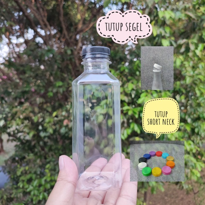 Botol Almond Kotak 250ml / Botol Plastik 250ml / Botol Kick