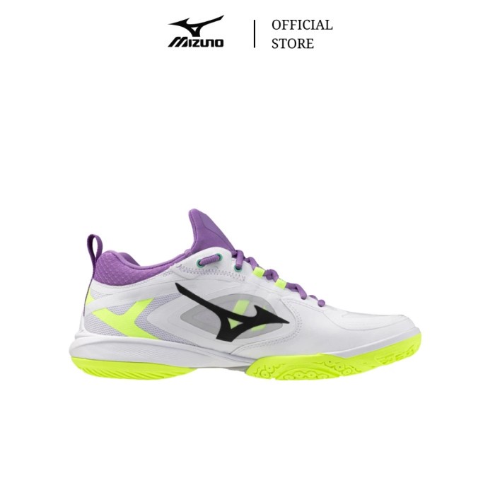 MIZUNO SEPATU BADMINTON WAVE CLAW NEO 3 WHITE MIZUNO NEO LIME LAVENDER MIZ71GA247312