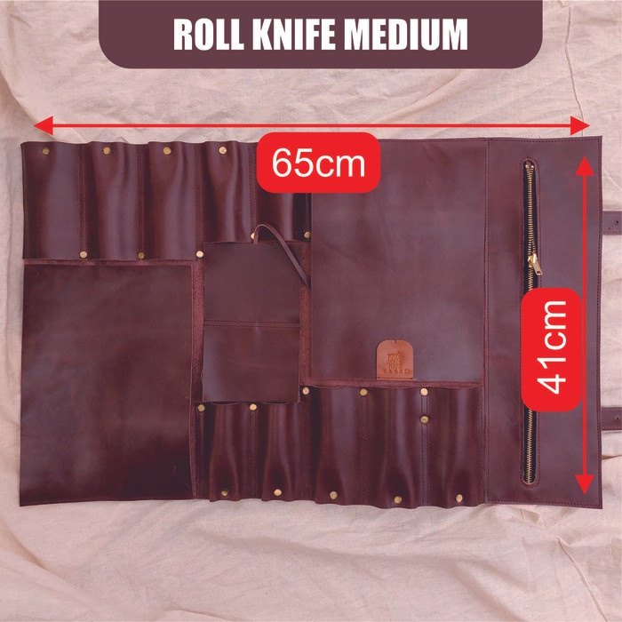 Tas Pisau chef Kulit sapi asli