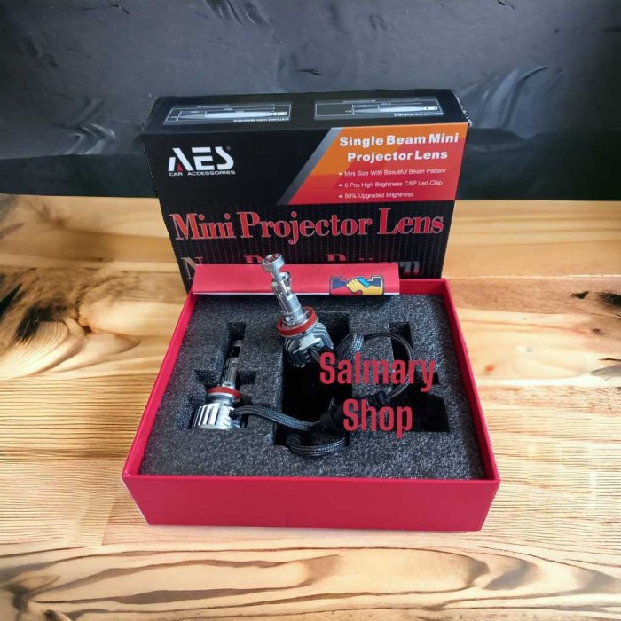 Biled AES Laser Mini H7 H1 Beam Patern Merk AES lampu Foglamp Mobil
