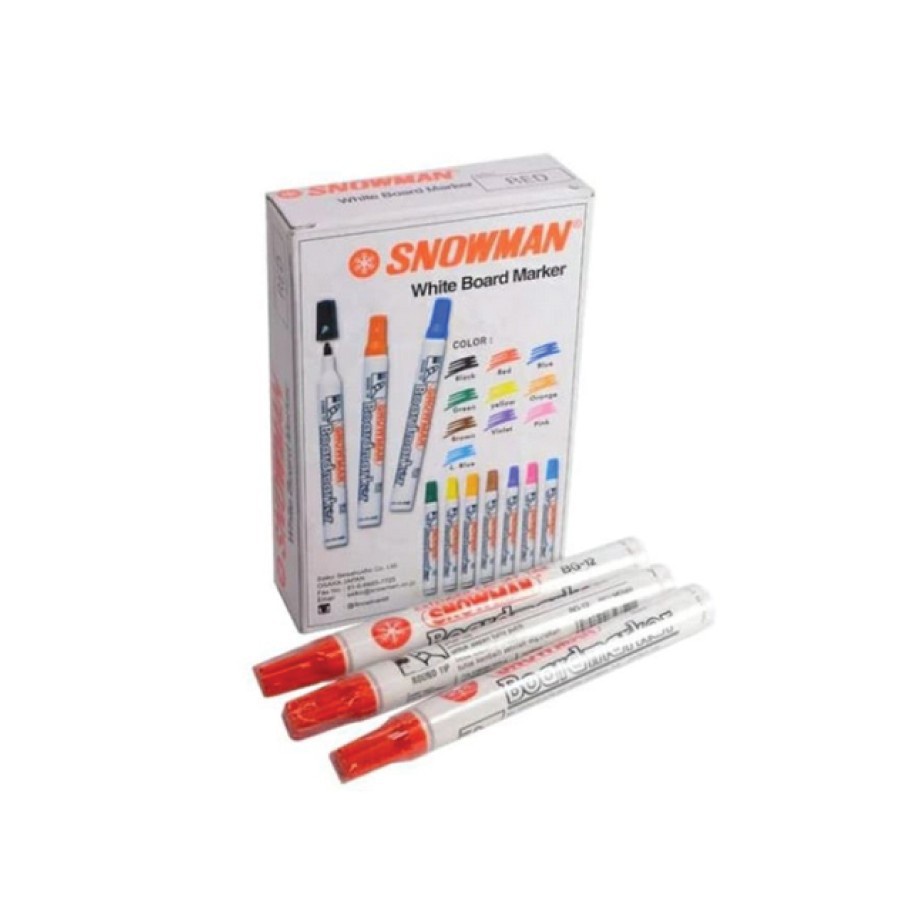 

Spidol White Board 12Pcs/Box / Spidol Snowman Papan Tulis / Spidol Warna / Spidol Bg-12