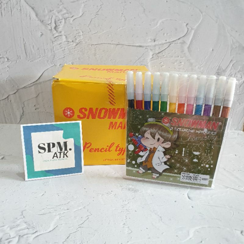 

(12 Set) Spidol 12W Snowman Pw-12A