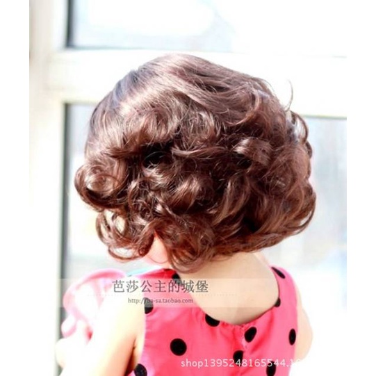 Rambut Palsu Anak Panjang Pendek Bergelombang Wig Rambut Anak Lucu Impor Lembut / Wig Anak Hitam