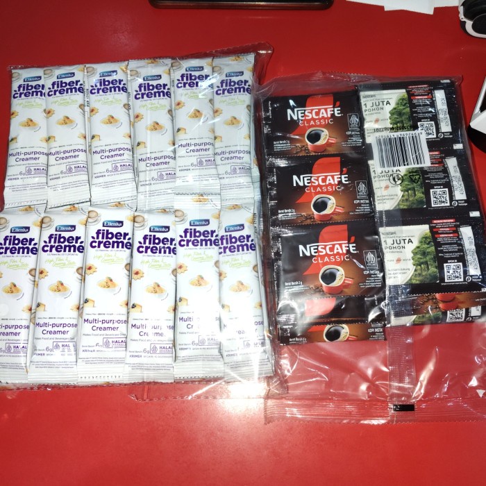 

Fiber Creme Ellenka 60 sachet @ 6 gram +kopi Nescafe 60 sachet @2 gram