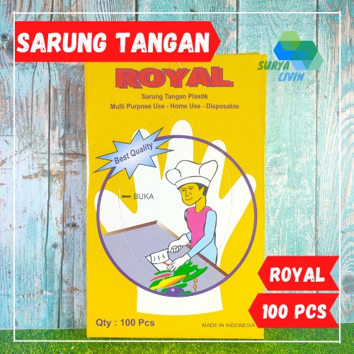 (Expert) Sarung tangan plasik ROYAL.100 pcs/pack