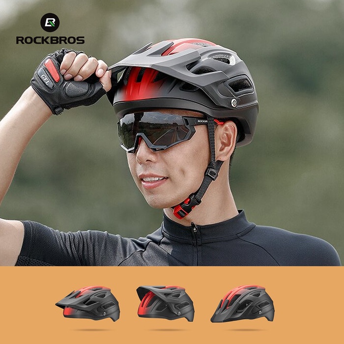 (Expert) ROCKBROS HC-65 Bike Ultralight Helmet - Helm Sepeda - GRAY WHITE