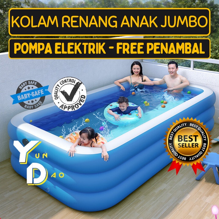 (Expert) KOLAM RENANG KARET ANAK/DEWASA JUMBO KOLAM POMPA TIUP INFLATABLE POOL