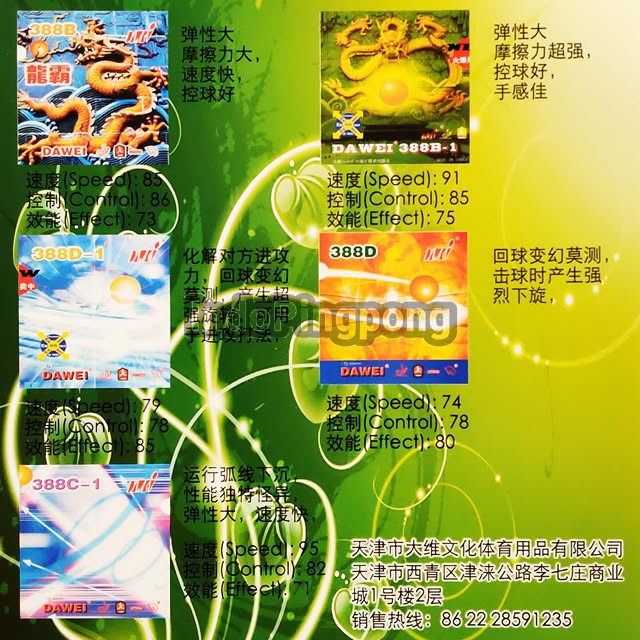 (Expert) Dawei 388 B-1 OX - Short Pips Bintik Serang Pendek 388B