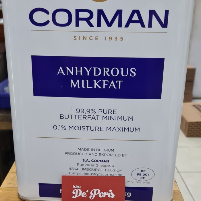 

Terbaru Corman Amf Butter P3 Anhydrous Milkfat 1Kg Ready