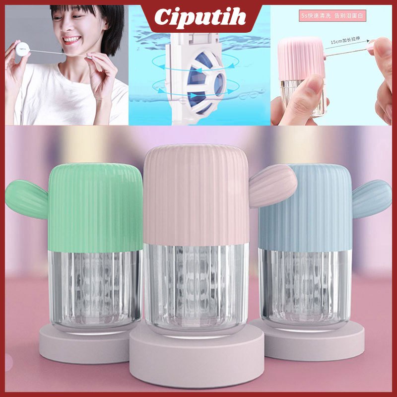UM1 Alat Pembersih Softlens Steamer Manual Secara Diputar Motif Kaktus (Tali Penarik) Pencuci