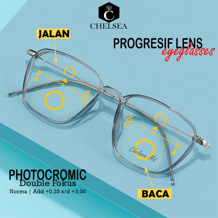 READY STOK KACAMATA DOUBLE FUNGSI PRIA DAN WANITA BACA/PLUS DAN JALAN LENSA PHOTOCROMIC KACAMATA