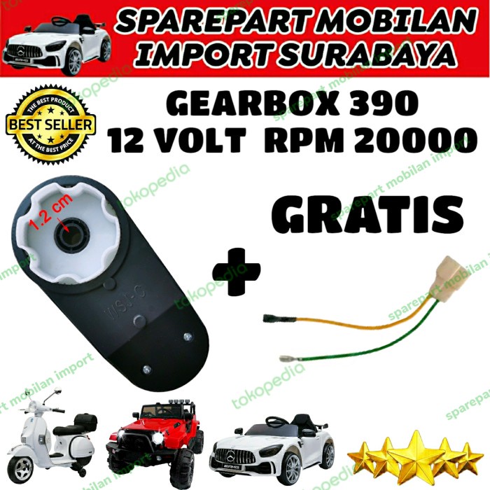 READY STOK RS 390 GEARBOX GERBOK DINAMO MOBIL MAINAN MOTOR AKI ANAK 12 VOLT 20000