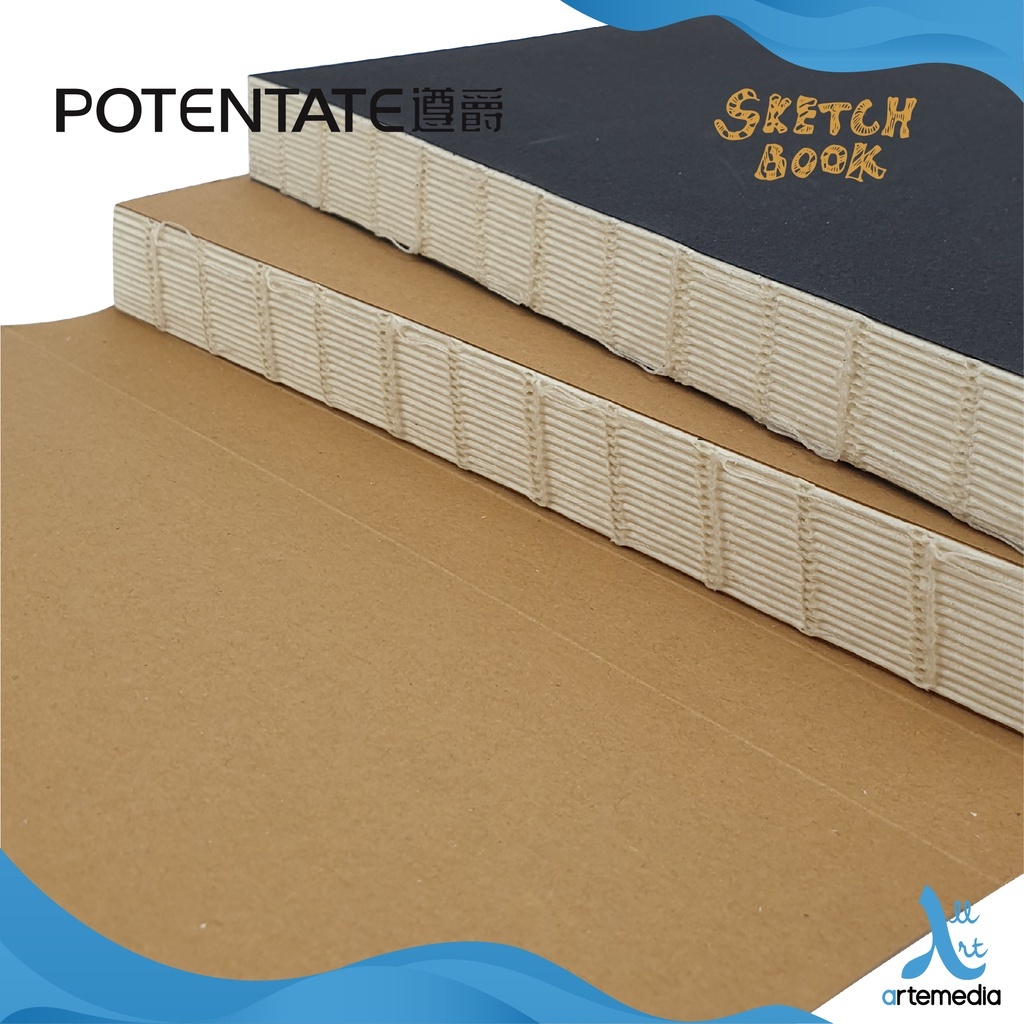 IK! Sketchbook Potentate A5 Exposed Stitch Bound Buku Sketsa / Sketchbook Potentate A5 Black & Craft
