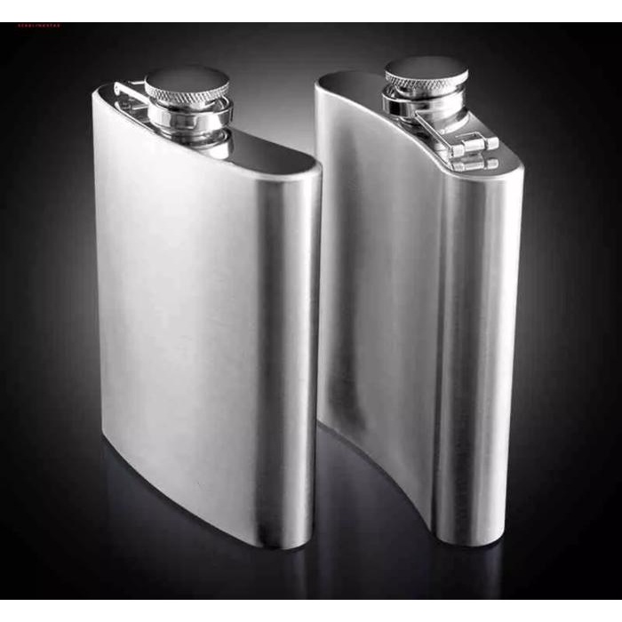 MacamKita- Hip Flask 8 Oz Stainless Steel Portable Wine Whisky Bottle Drinkware
