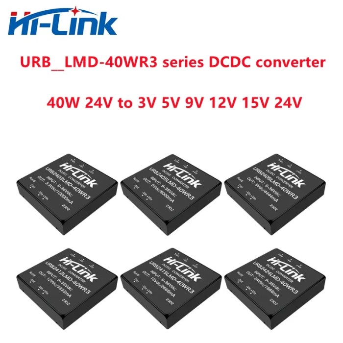 Free Ship Top selling 40W 24V(9-36V) to 3V 5V 12V 15V 24V Output DC