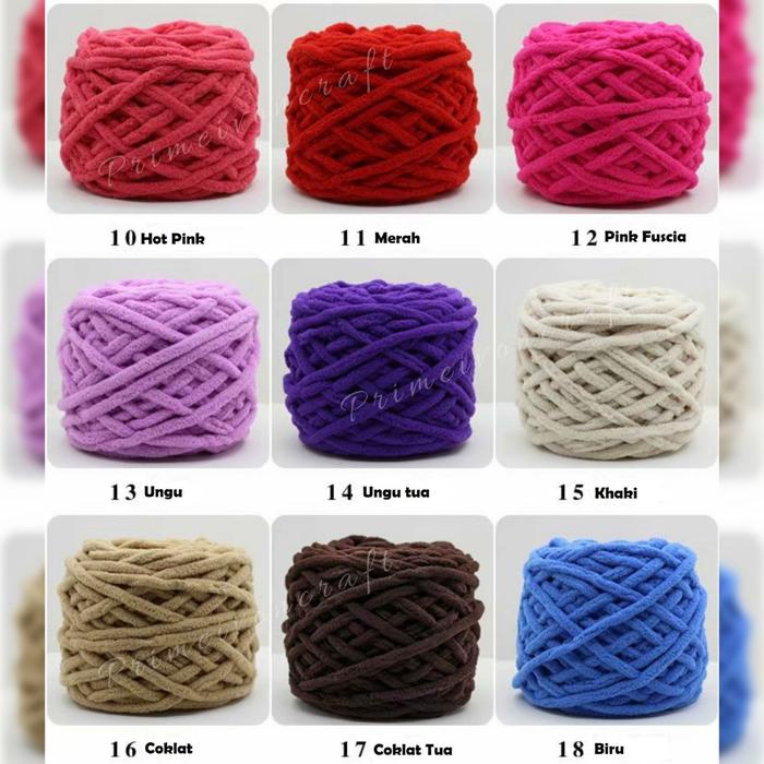 

Benang rajut chenille/ benang rajut handuk import 1ply CH8
