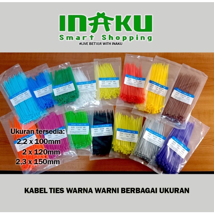 

Kabel Ties Warna Warni Pengikat Serbaguna Kuat Kabel Ties Isi 100 pcs
