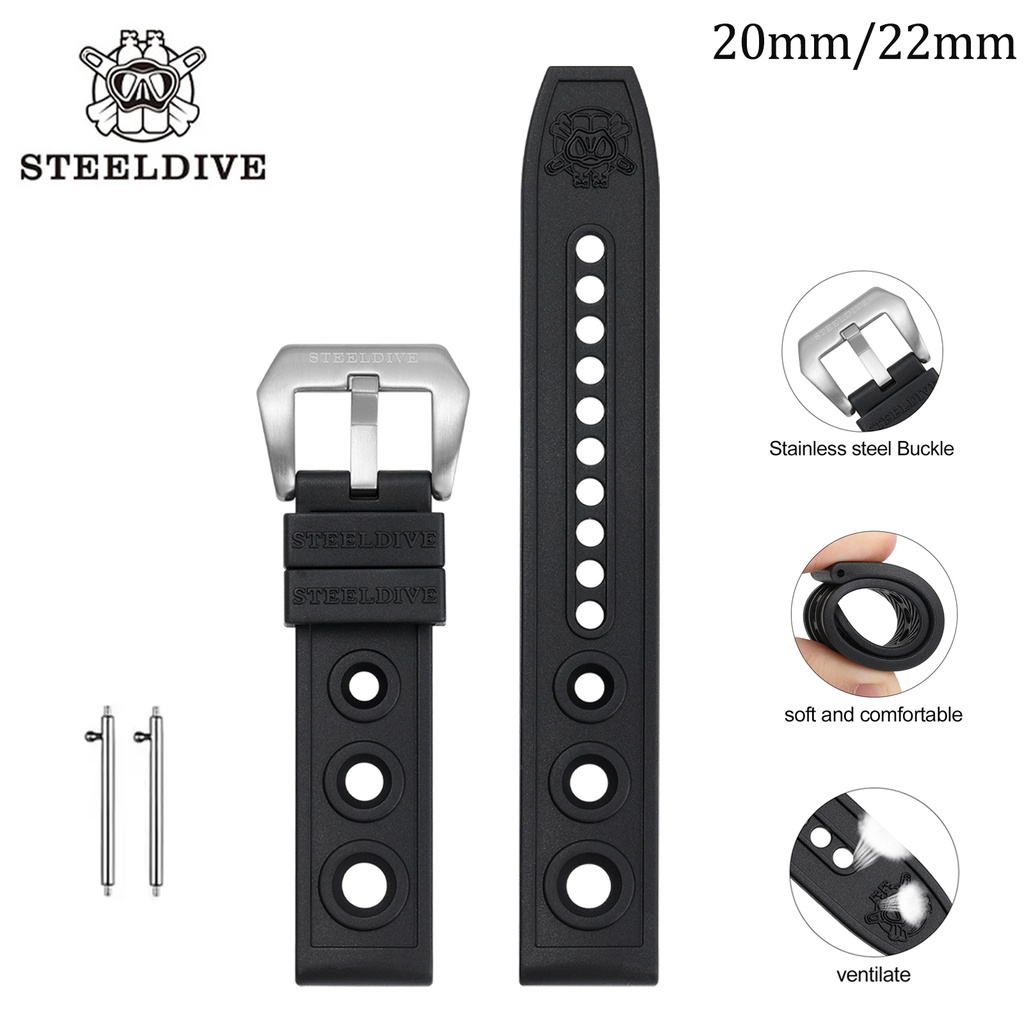 Steeldive Automatic Watch Strap Replacement Watch Bands Automatic Watch 22Mm Bracelets Black Dive