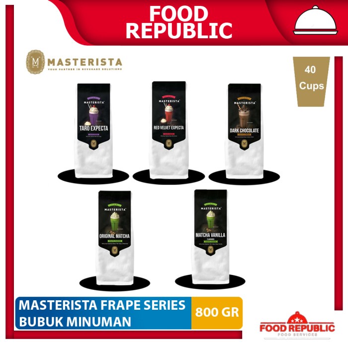 

Masterista Minuman Bubuk Red Velvet Dark Chocolate Matcha Taro Halal