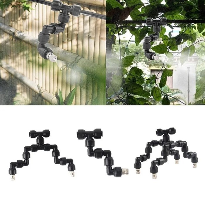 Mist Irrigation Sprinkler 360 Degree Rotating Spray Nozzle Gareden