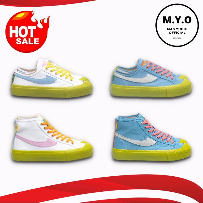 COMPASS GAZELLE LOW & HI MATCHA BLUE/WHITE (BNIB) ORIGINAL