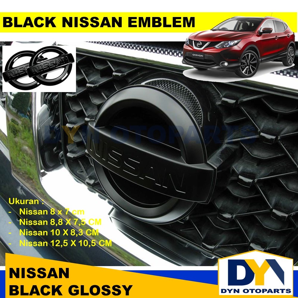 DYN250- Logo Emblem Lambang Nissan Black Glossy Logo nissan Hitam Glossy model ORI