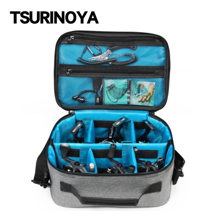 TSURINOYA Fishing Reel Storage Bag Oxford Waterproof Large Capacity