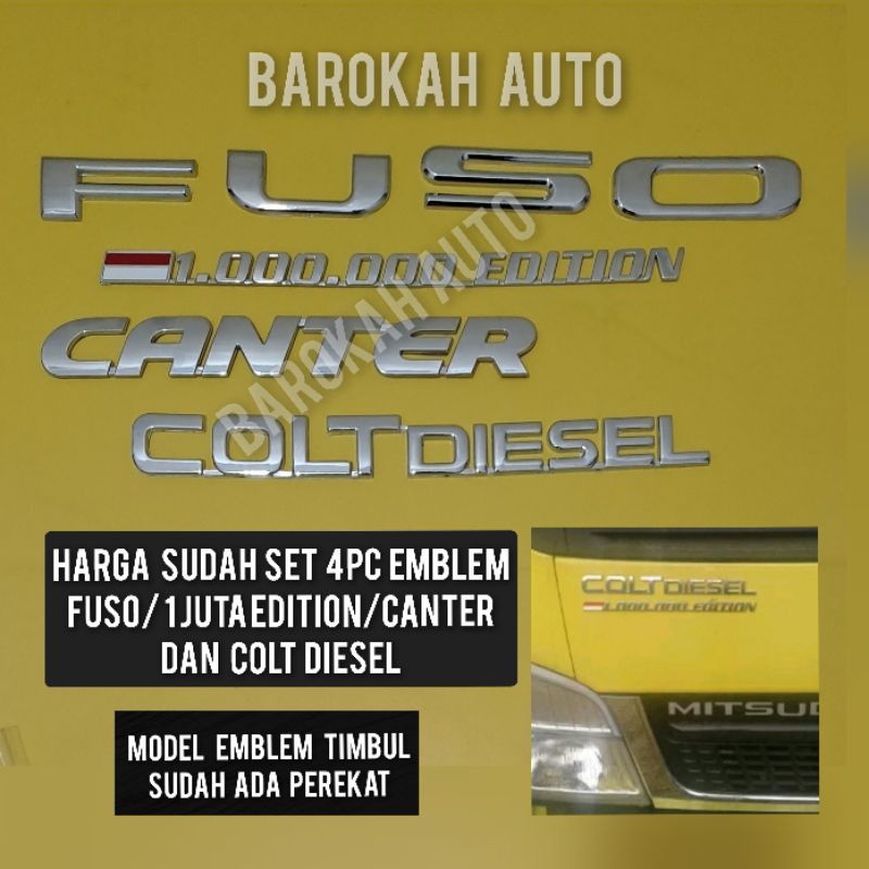 logo mobil set emblem fuso colt diesel 1 juta edition canter harga sidah 4pc emblem