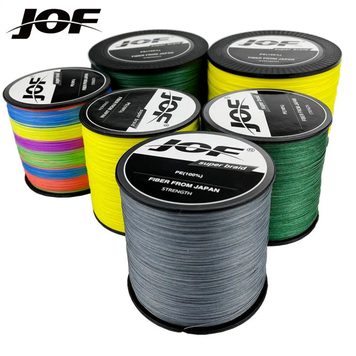 JOF 500m X12 X9 X8 Braided Fishing Line Super PE Line Strong Strength