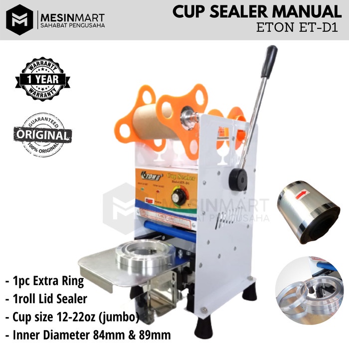 

Cup Sealer Mesin Press Gelas ET-D1 untuk Gelas Tinggi + Roll Plastik