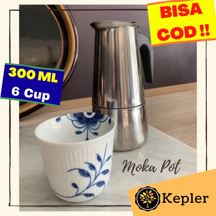 

300 ml Moka Pot 6 Cup Espresso Coffee Machine Maker KEPLER ORIGINAL