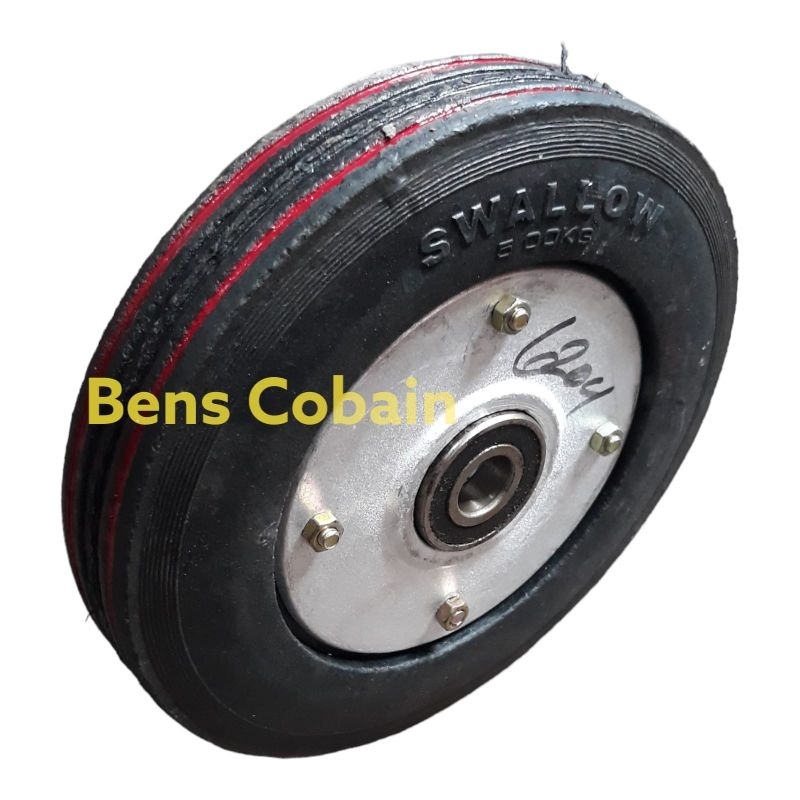 UM1 Roda Troli 8 inch Double Bearing Roda Troli kg Ban Mati Swallow