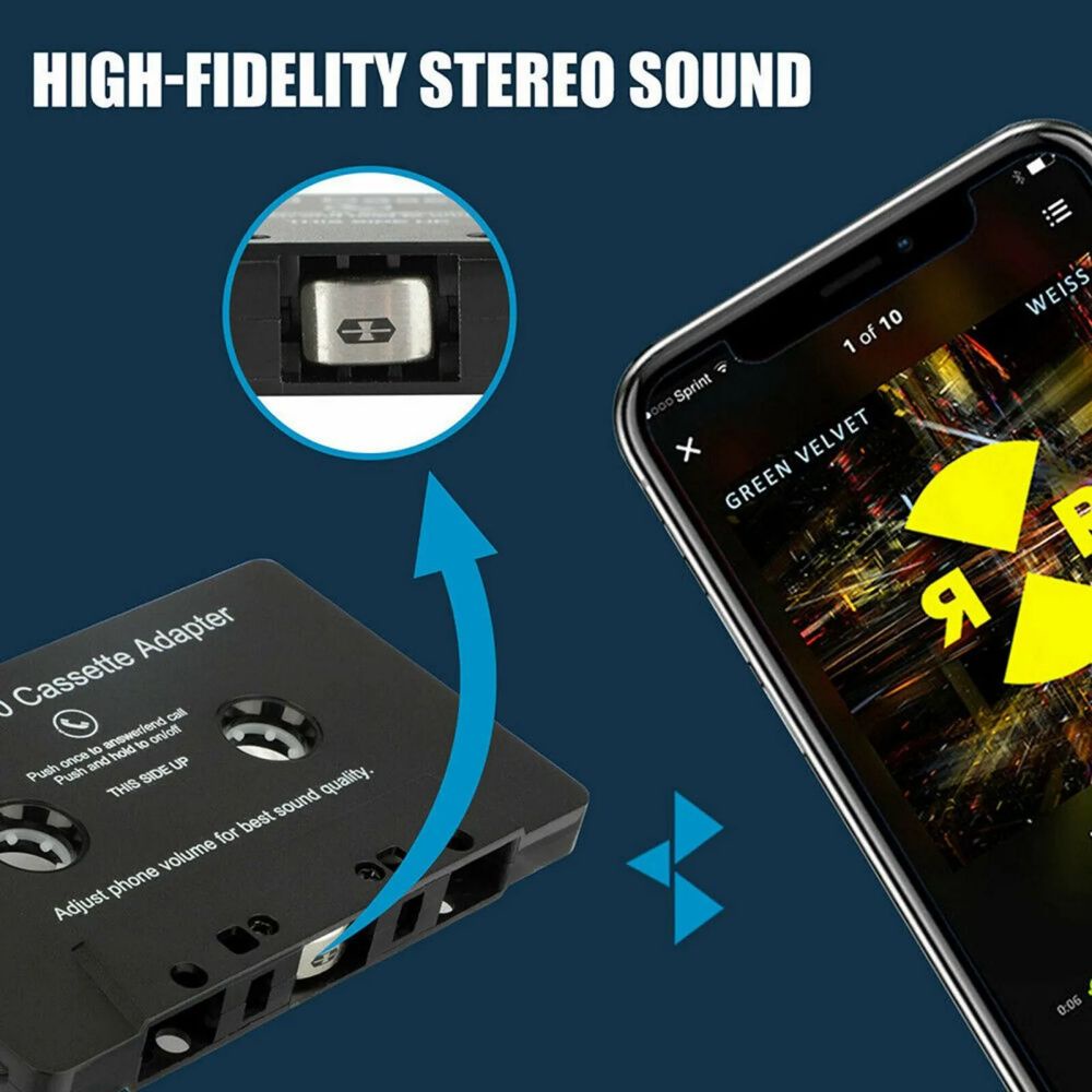 Vaorlo Universal Bluetooth Converter Car Tape Converter Car Mp3/Sbc/Stereo Bluetooth Audio Cassette