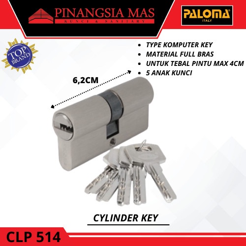 Silinder Kunci Pintu/Kunci Pintu PALOMA CLP 514 Komputer Key Cylinder