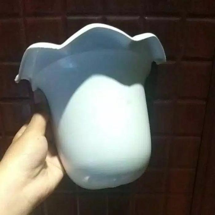 siapkirim- Pot Ombak Dinding dan Pot Gantung Juntai Plastik Putih untuk Bunga dan Tanaman Hiasan