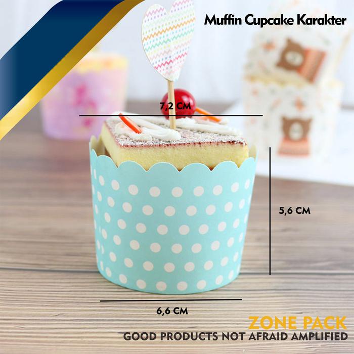 ada- [50 PCS] Muffin Cupcake Karakter Paper Cup Cake Muffin Karakter Lucu Kekinian Cup Cake
